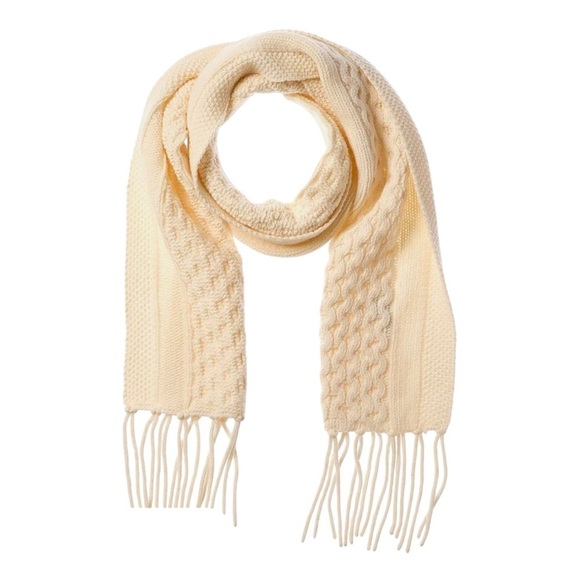 J MCLAUGHLIN LARA WOOL CASHMERE BLD SCARF LUXURY WARM NEUTRAL WINTER FRINGE - Picture 2 of 10